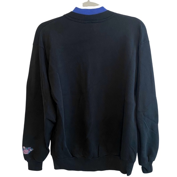 Vintage Black Floral Grandma Sweater - Picture 3 of 5